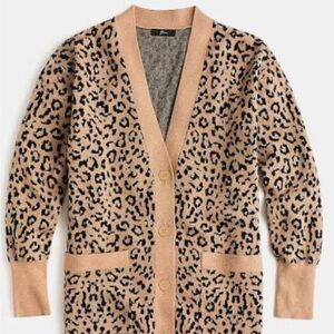 J. Crew Oversized Animal Print Cardigan - Small